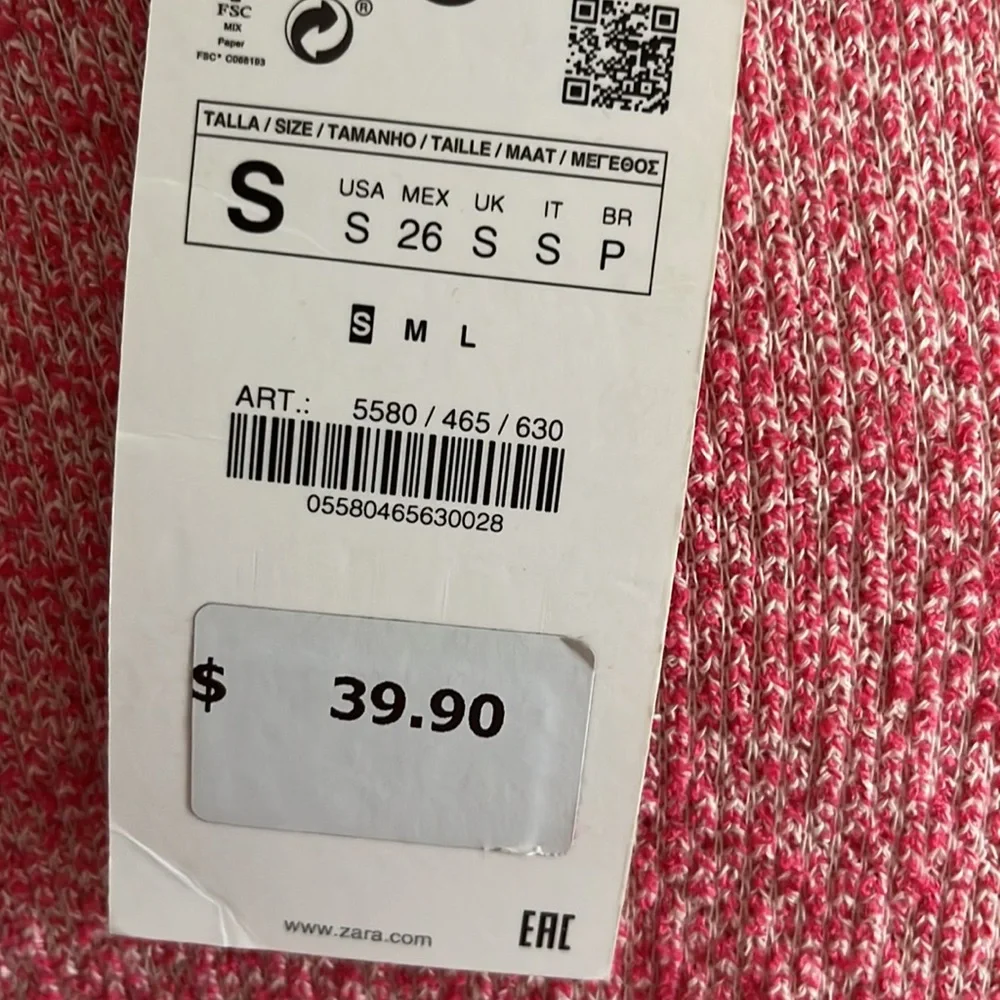 Zara size small new with tags generous fit fleece lined sweater sweatshirt - Picture 13 of 16